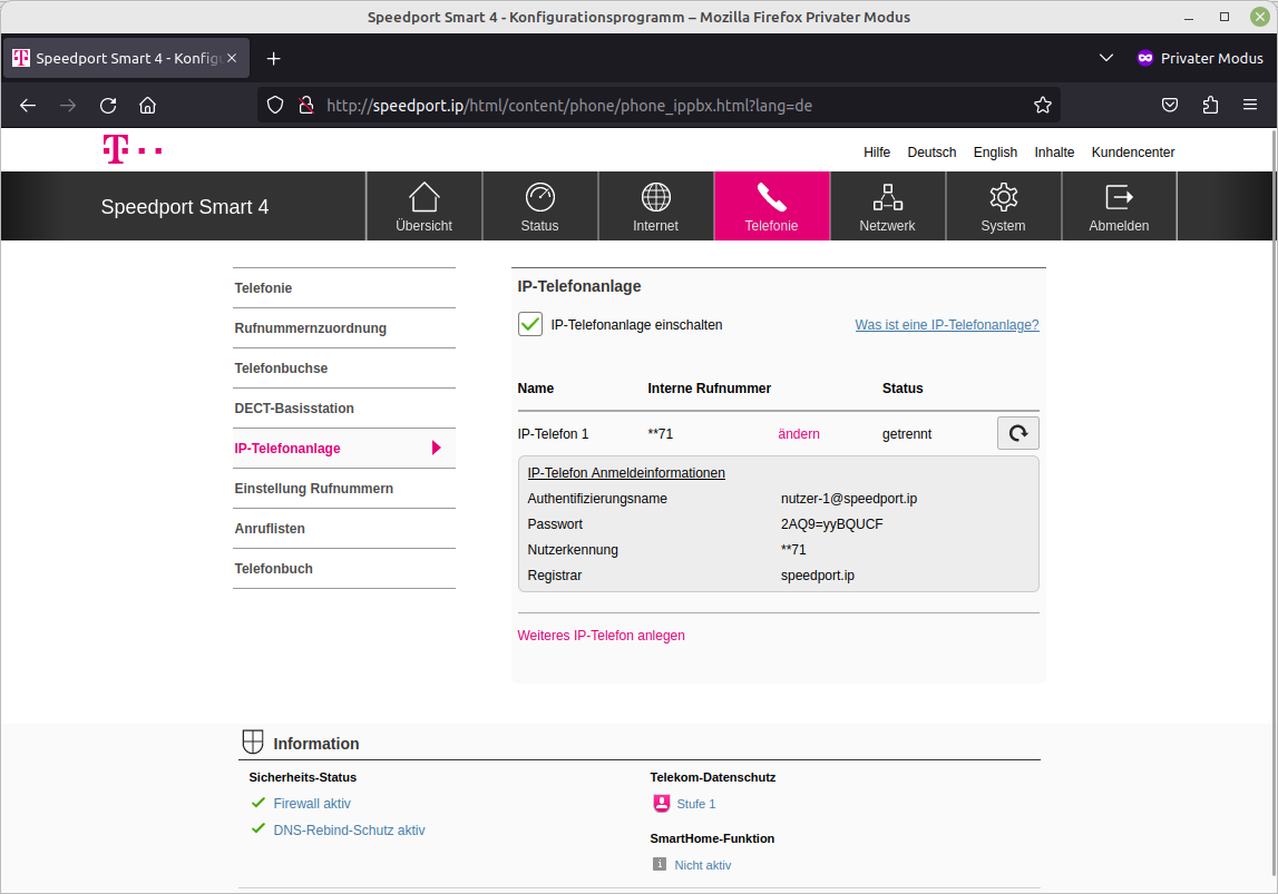 Telekom Hybrid Speedport Smart 4 Mit Zoiper Softphone Carsten Rieger 