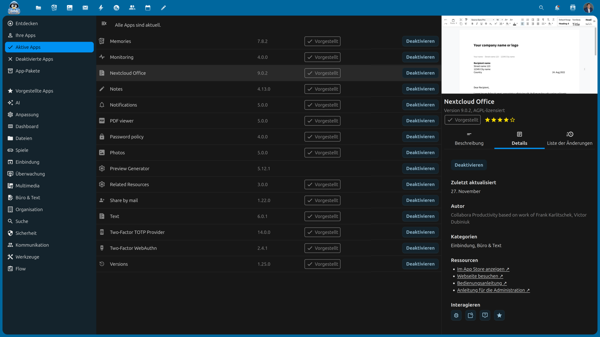 Nextcloud Office mit docker compose - Carsten Rieger